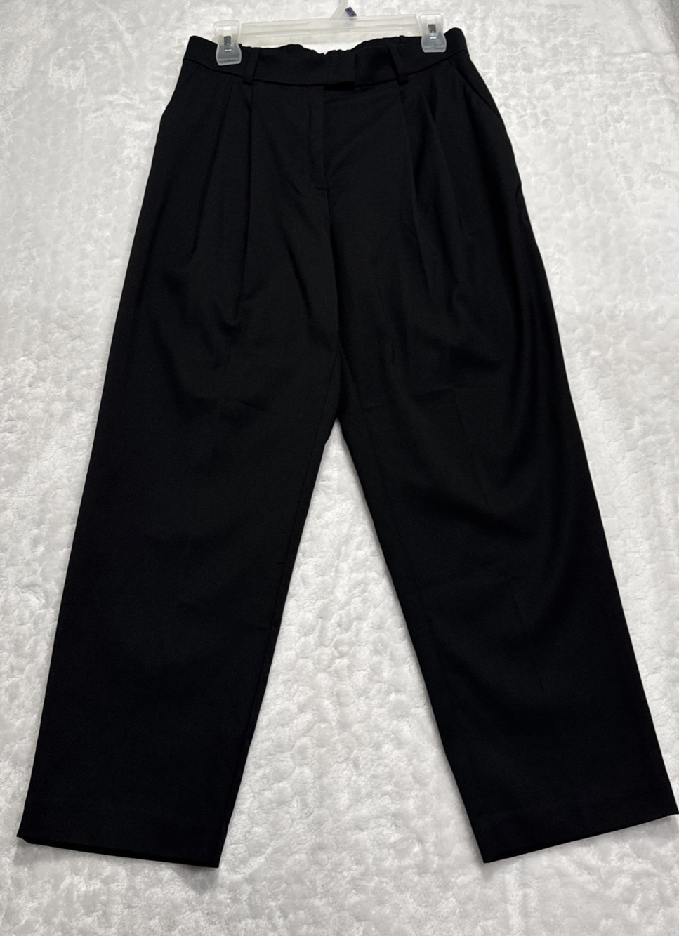 H&M Womens Dress Pants Black Pleated Wide Leg Pleated Size 8 (25" inseam) Career